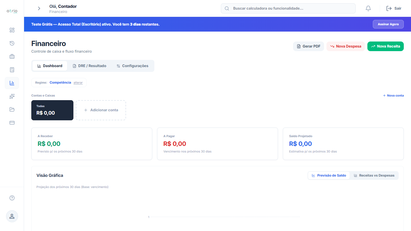 Dashboard Financeiro no Calc